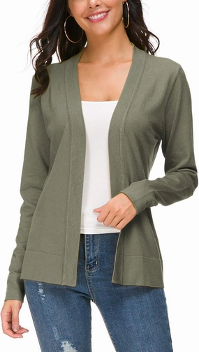 Urban CoCo Women's Long Sleeve Open Front Knit Cardigan Sweater