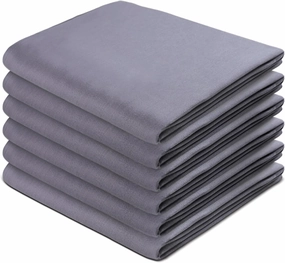 Urban Villa Premium Quality 100% Cotton Solid Kitchen Towels Set of 6 Ultra Soft Size 20x30 Inches Grey Color Highly Absorbent