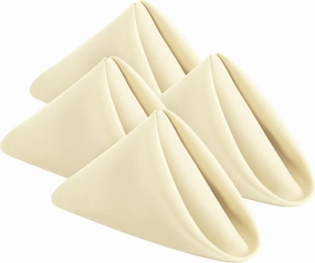 Utopia Home [24 Pack, Ivory] Cloth Napkins 17x17 Inches, 100% Polyester Hemmed Edges, Washable and Reusable Ideal for Parties, Weddings and Dinners