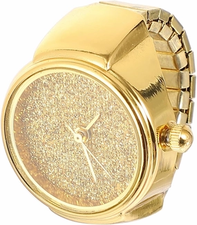 VALICLUD Glitter Ring Watch for Women and Men Elastic Band Stylish Vintage Design Comfortable and Accurate