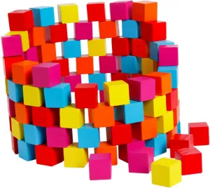 VANZACK 100PCS Colorful Cube Building Blocks Educational Stem for Early Learning Teaching Aid for Creative DIY