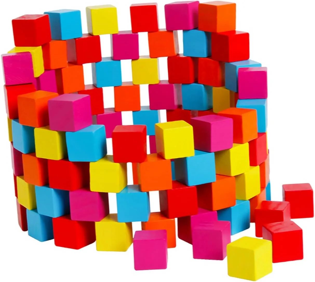 VANZACK 100PCS Colorful Cube Building Blocks Educational Stem for Early Learning Teaching Aid for Creative DIY