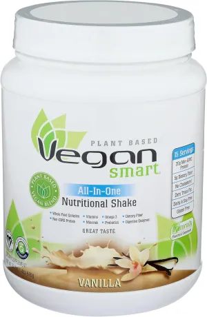 Vegansmart Naturade Plant Based Vegan Protein Powder - All-in-One Nutritional Shake Protein Blend - Gluten Free & Non-GMO - Vanilla (15 Servings)