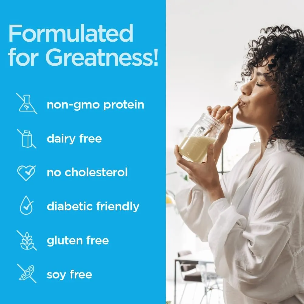 Vegansmart Naturade Plant Based Vegan Protein Powder - All-in-One Nutritional Shake Protein Blend - Gluten Free & Non-GMO - Vanilla (15 Servings)