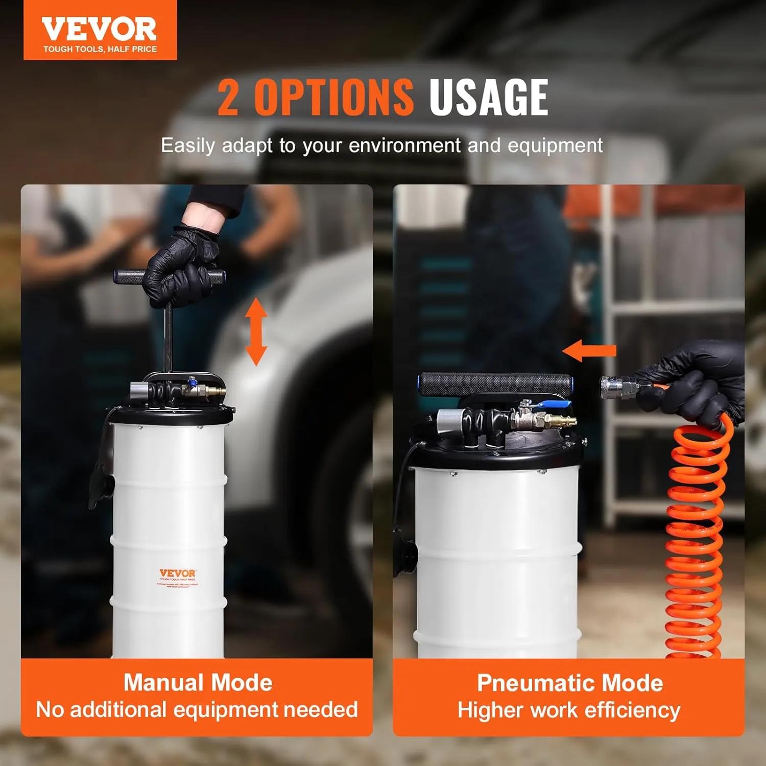 VEVOR 6.5L Pneumatic/Manual Oil Extractor Pump, Fluid Extractor Pump for Automotive Fluids Vacuum Evacuation, Oil Change & Fluid Change Tool with Dipstick and Suction Hose