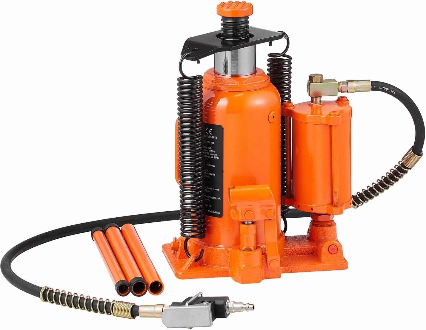 VEVOR Air Hydraulic Bottle Jack, 20 Ton/40000 LBS All Welded Bottle Jack, 10.4-19.7 inch Lifting Range, Manual Handle and Air Pump, for Car, Pickup, Truck, RV, Auto Repair, Industrial Engineering
