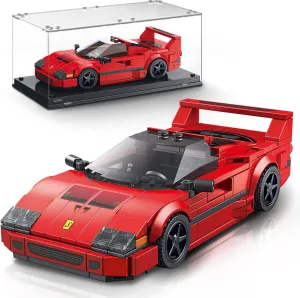 VGD Car Building Kit with Display Case, Cool Collectible Model Super Race Car Building Blocks Set, 1:24 Scale Collectible Model Cars Set for Kids Boys Girls Adults Sportscar Lovers Kids - 322PCS
