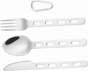 VICASKY Travel Cutlery Set Case Camping Cutlery Kit Stainless Steel Fork Spoon Knife Perfect for
