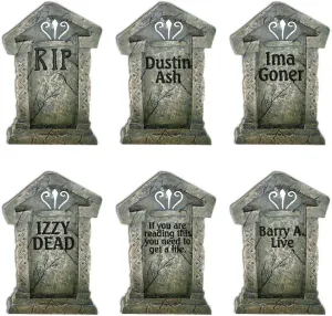 VictoryStore Yard Sign Outdoor Lawn Decorations - Fake Tombstones Graveyard Gravestones - Halloween Yard Decoration - Set of 6, 21.3 inches X 14.8 inches