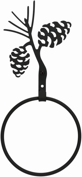 Village Wrought Iron Pine Cone Towel Ring Towel Rack