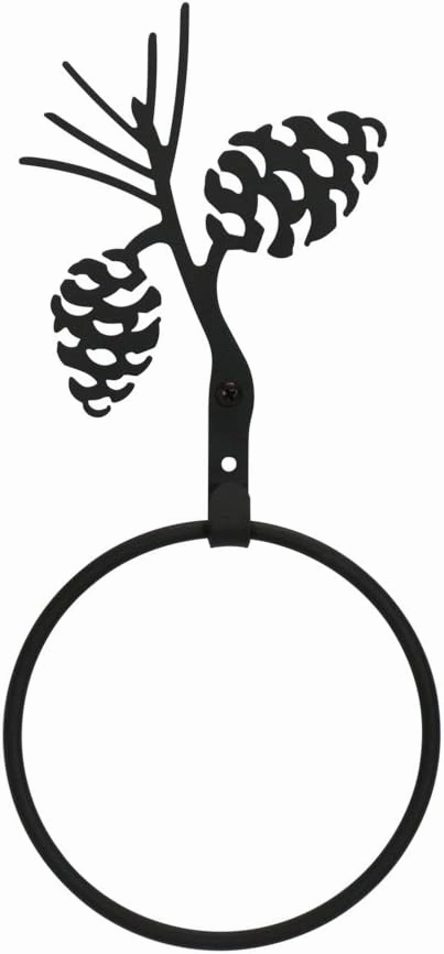 Village Wrought Iron Pine Cone Towel Ring Towel Rack