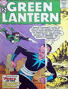 Vintage Very Rare DC Comics Green Lantern - Peril Of The Yellow World - Comic Issue No. 15 - September 1962 - Ex Shop Stock [Unknown Binding]