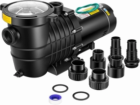 VIVOHOME 1.5 HP 6027 GPH Powerful Copper Motor Self-priming 115V Swimming Pool Pump w/ON/OFF Switch 1.25'' & 1.5" & 2.0'' Unions Energy Saving w/Strainer Basket