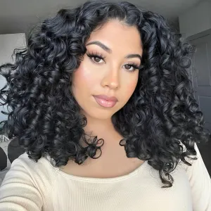 Vomella GoGo Curl Crochet Hair for Women - 8 Packs Water Wave 12 Inch Curly Crochet Hair Ocean Wave Beach Curl Synthetic Crochet Hair Extensions (1b#)