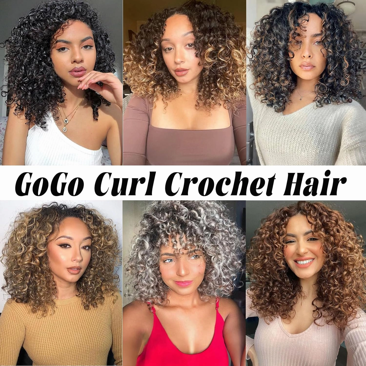 Vomella GoGo Curl Crochet Hair for Balck Women 8 Packs Water Wave 12 Inch Curly Crochet Hair Ocean Wave Beach Curl Synthetic Crochet Hair Extensions(1B/30/27#)