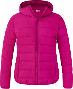 wantdo Women's Plus Size Lightweight Jackets Full-Zip Quilted Warm Jacket with Hood
