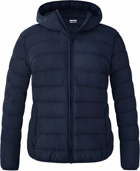 wantdo Women's Plus Size Lightweight Jackets Full-Zip Quilted Warm Jacket with Hood