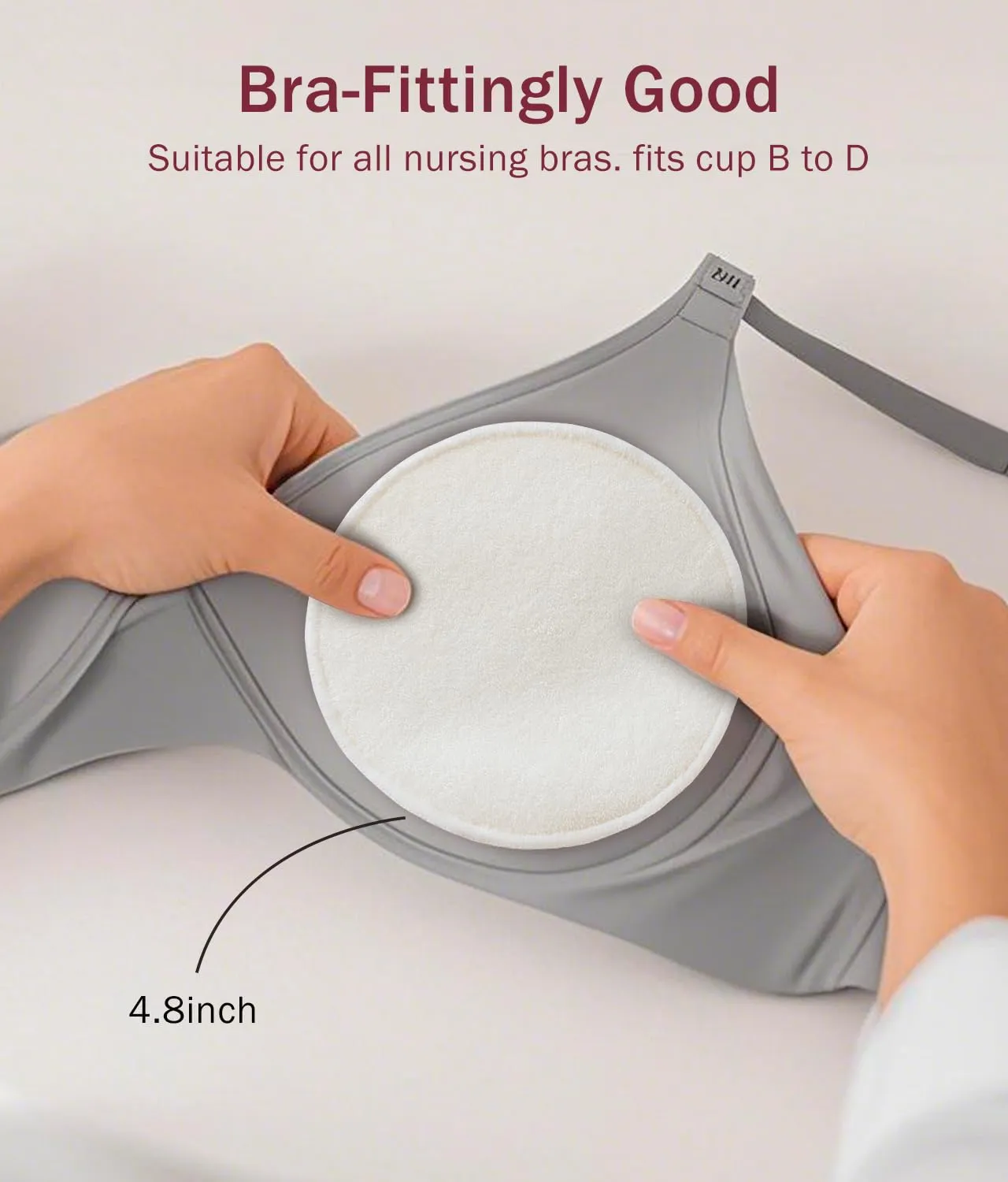Washable Nursing Pads 6 PCS Reusable Breast Pads for Breastfeeding Soft and Super Absorbent Nipple Pads with Laundry Bag & Travel Storage Bag for Postpartum Essentials - 4.8inch