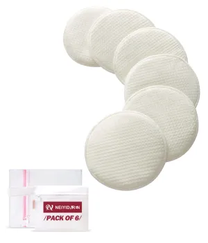 Washable Nursing Pads 6 PCS Reusable Breast Pads for Breastfeeding Soft and Super Absorbent Nipple Pads with Laundry Bag & Travel Storage Bag for Postpartum Essentials - 4.8inch