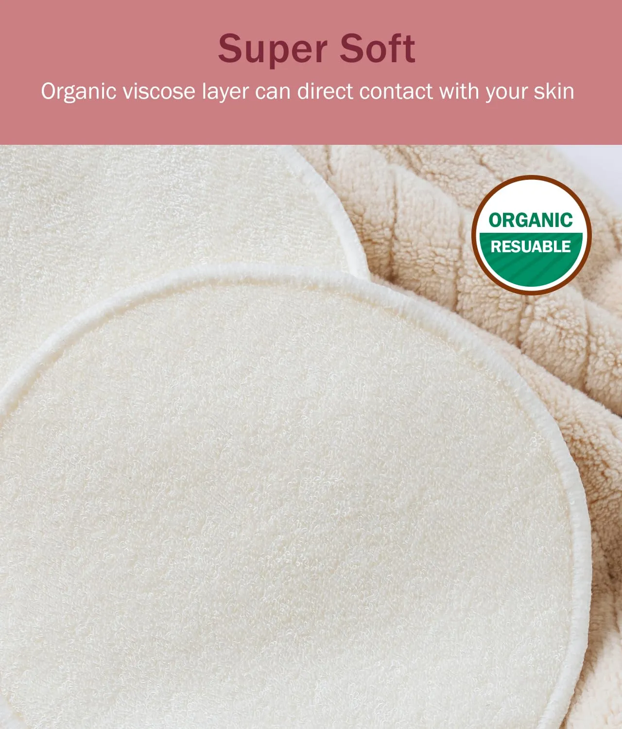 Washable Nursing Pads 6 PCS Reusable Breast Pads for Breastfeeding Soft and Super Absorbent Nipple Pads with Laundry Bag & Travel Storage Bag for Postpartum Essentials - 4.8inch