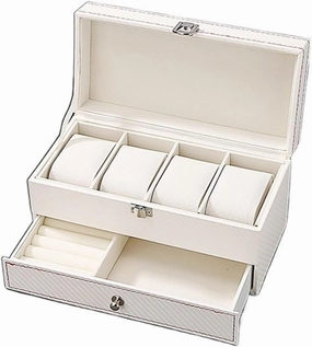 Watch Box Organizer Exquisite Jewelry Box PU Leather Watch Organizer Double Layer High Capacity Watch Storage Box watch case