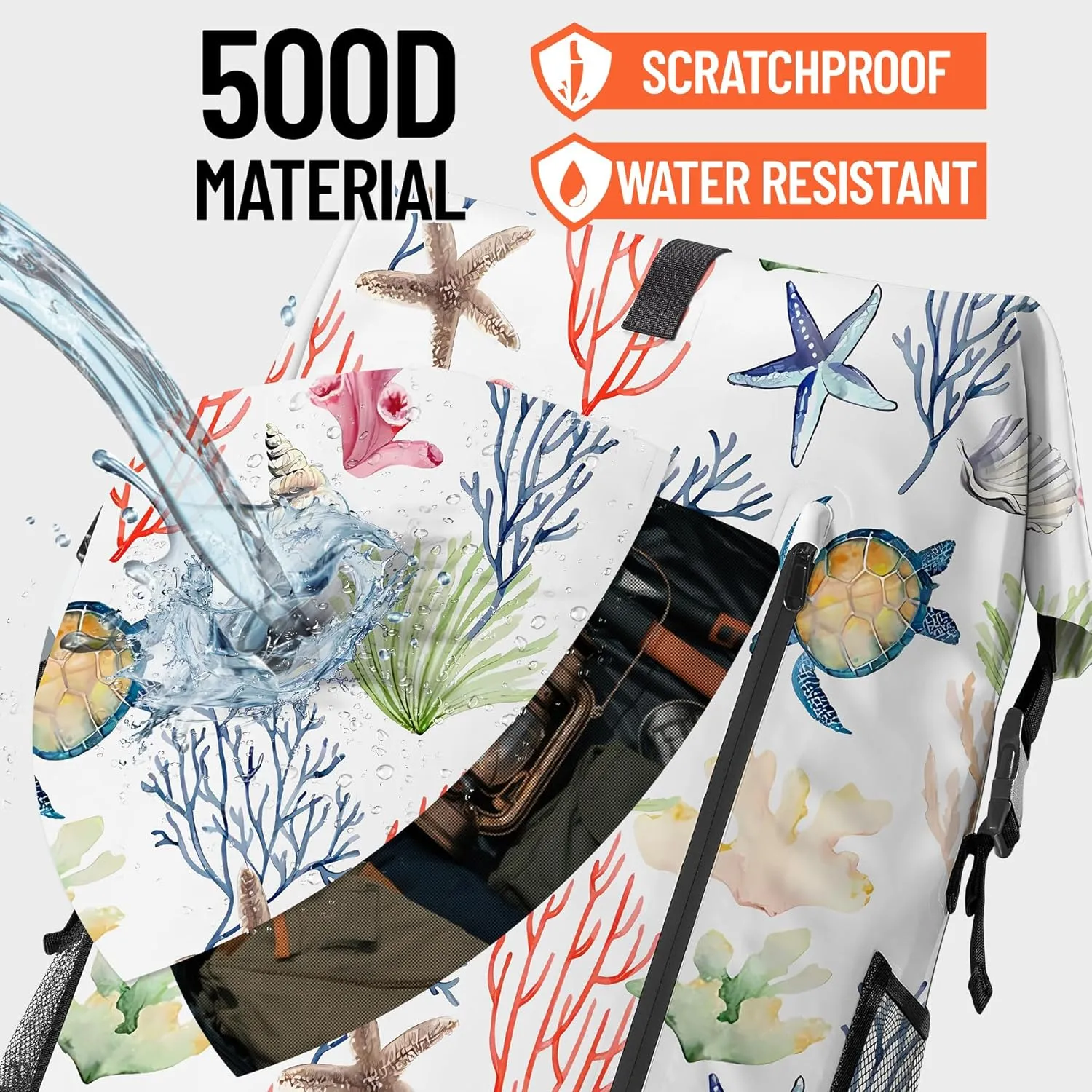 Waterproof Dry Bag Heavy Duty Marine Dry Bags for Kayaking Hiking Sea Turtle Coral Nautical Starfish Backpack Roll-Top Closure Bag - Backpack Waterproof Phone Case 35L/55L/85L