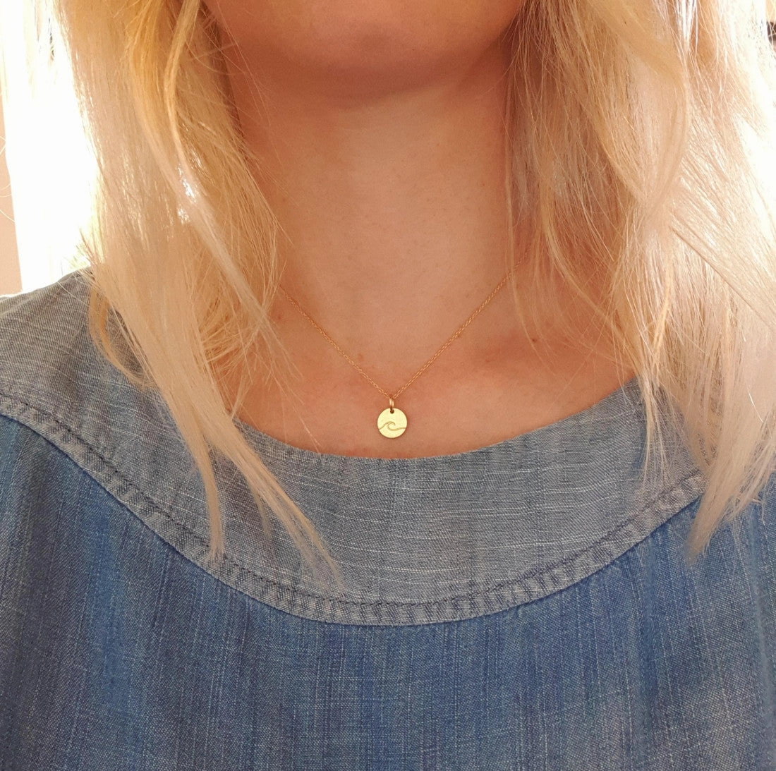 Wave stacking necklace 18ct yellow gold