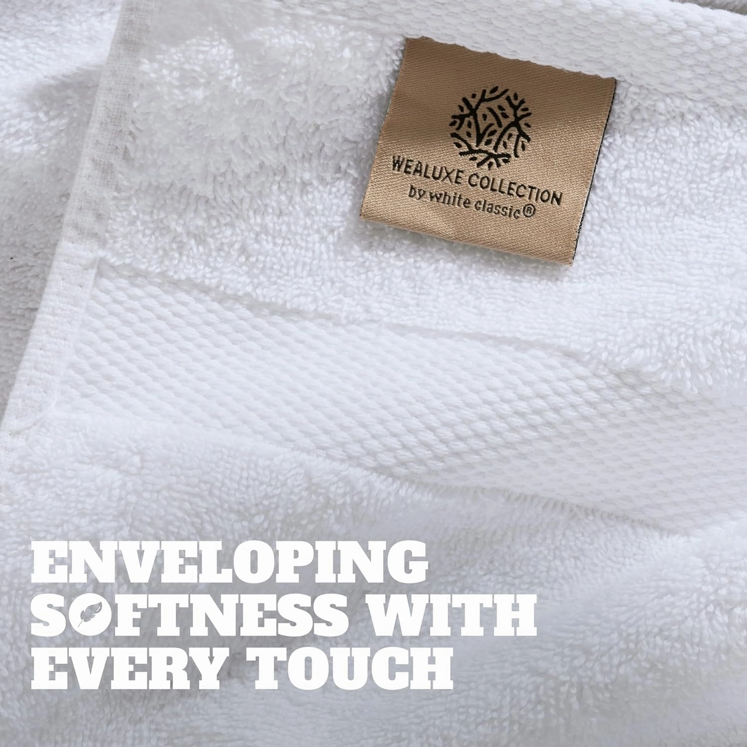 Wealuxe White Washcloths for Body and Face Towel, Cotton Wash Cloths Bulk 48 Pack, Flannel Spa Fingertip Wash Clothes 12x12 Inch, Soft Absorbent Gym Towels