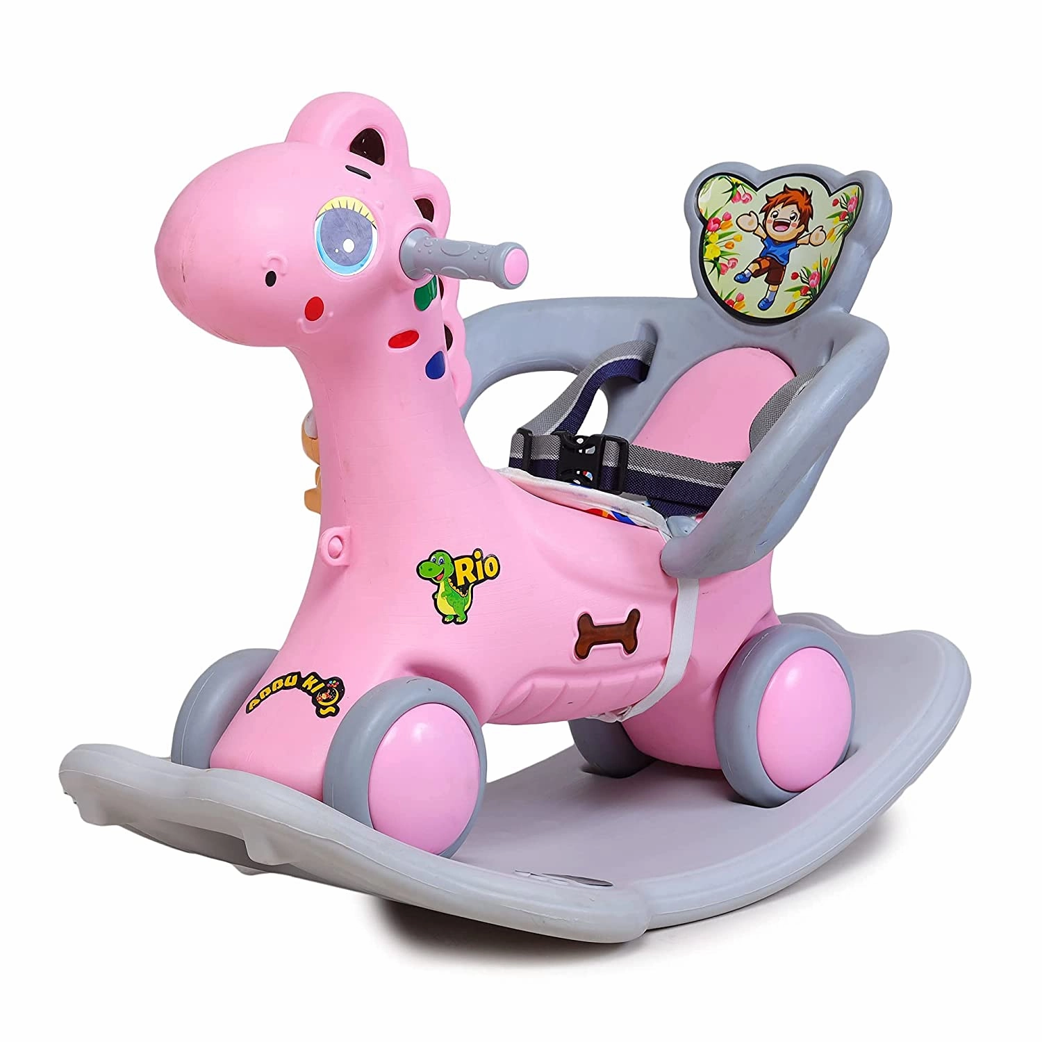 Webby Musical 2 in 1 Dinosaur Rocker Cum Rio Ride On