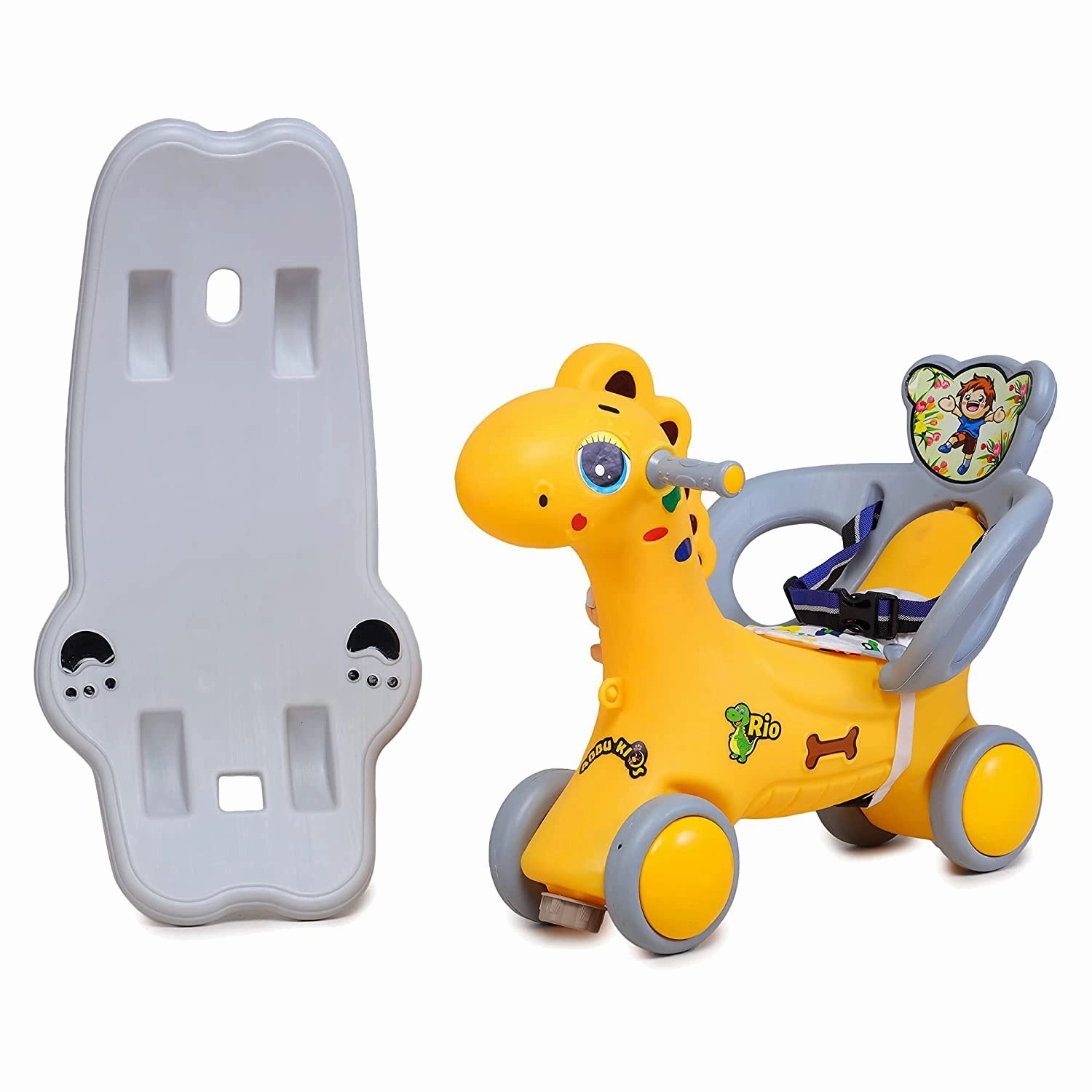 Webby Musical 2 in 1 Dinosaur Rocker Cum Rio Ride On