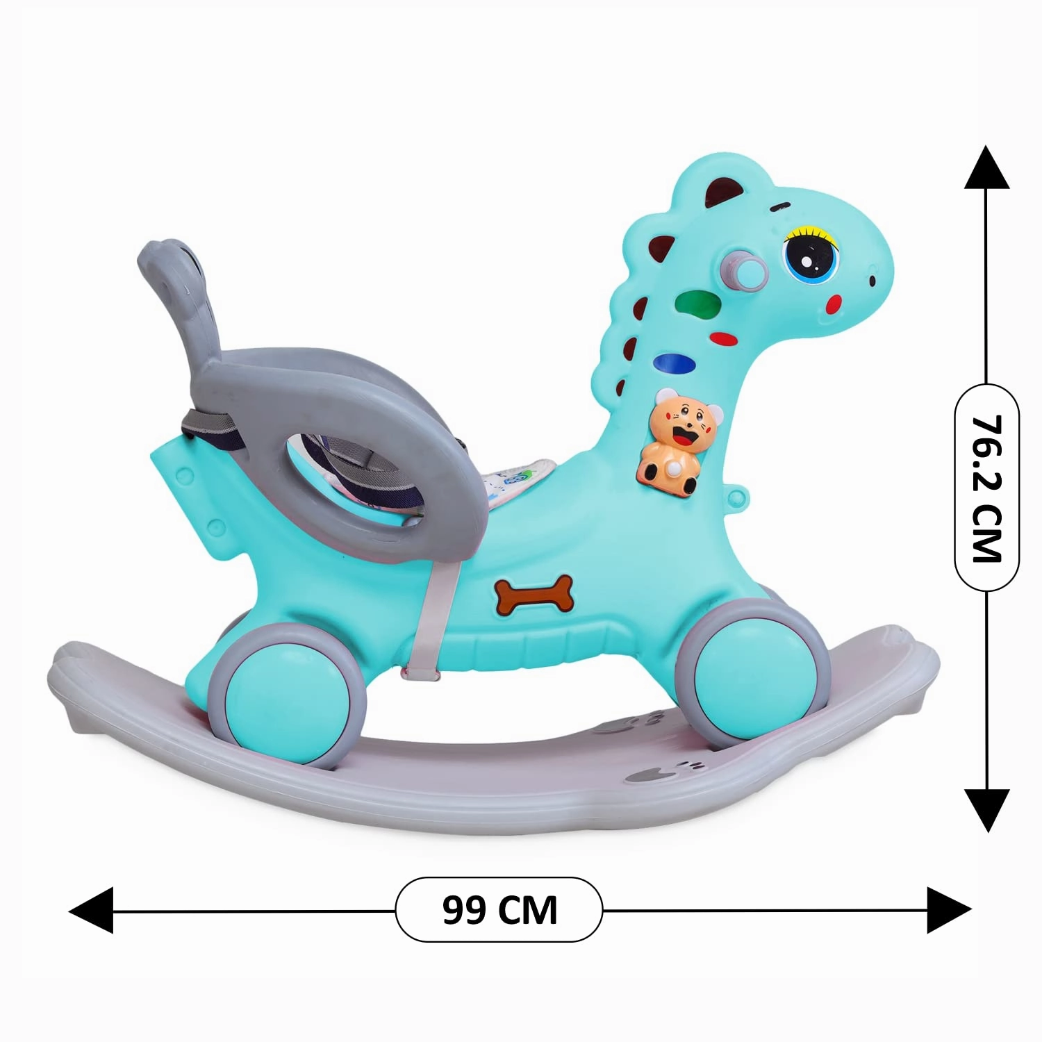 Webby Musical 2 in 1 Dinosaur Rocker Cum Rio Ride On