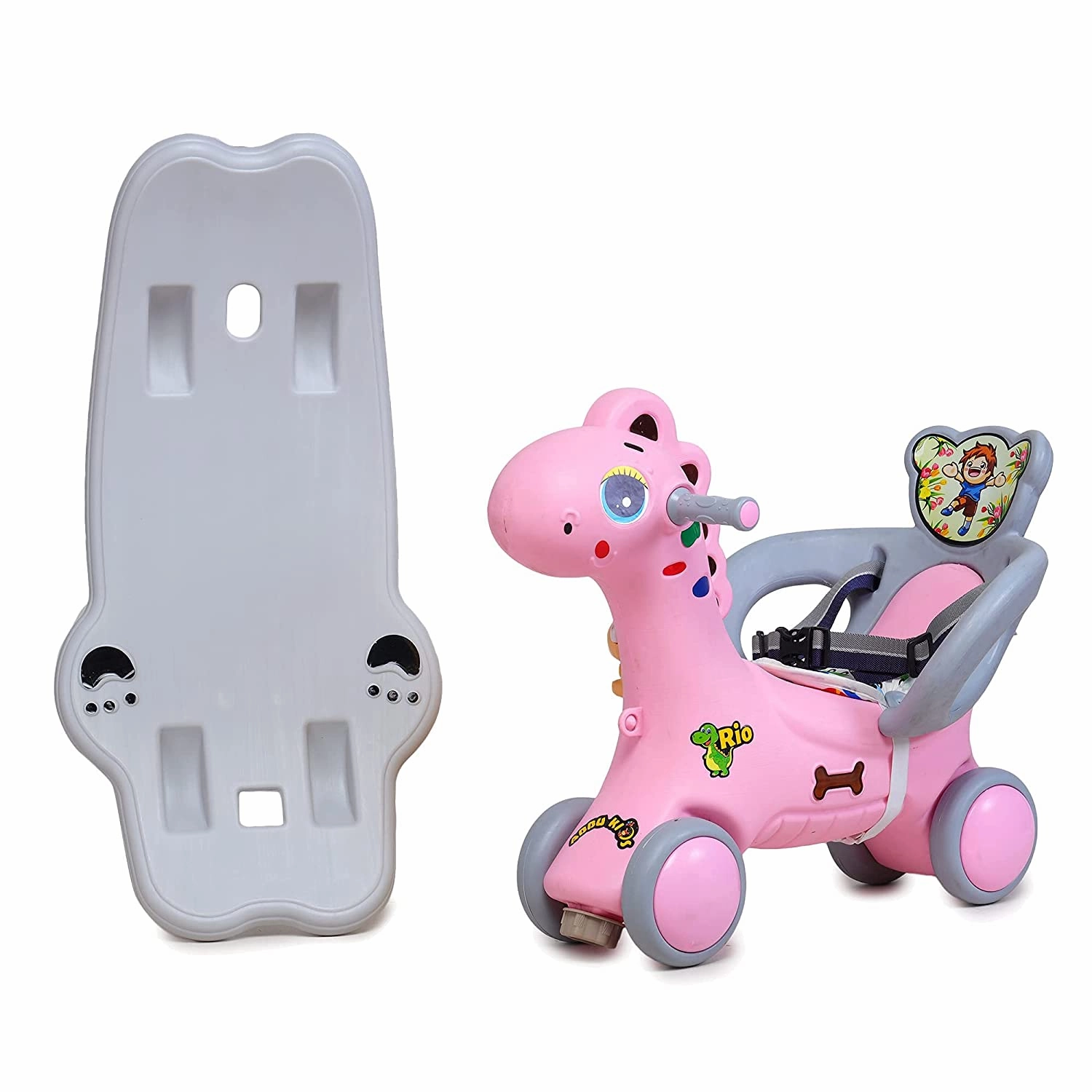 Webby Musical 2 in 1 Dinosaur Rocker Cum Rio Ride On