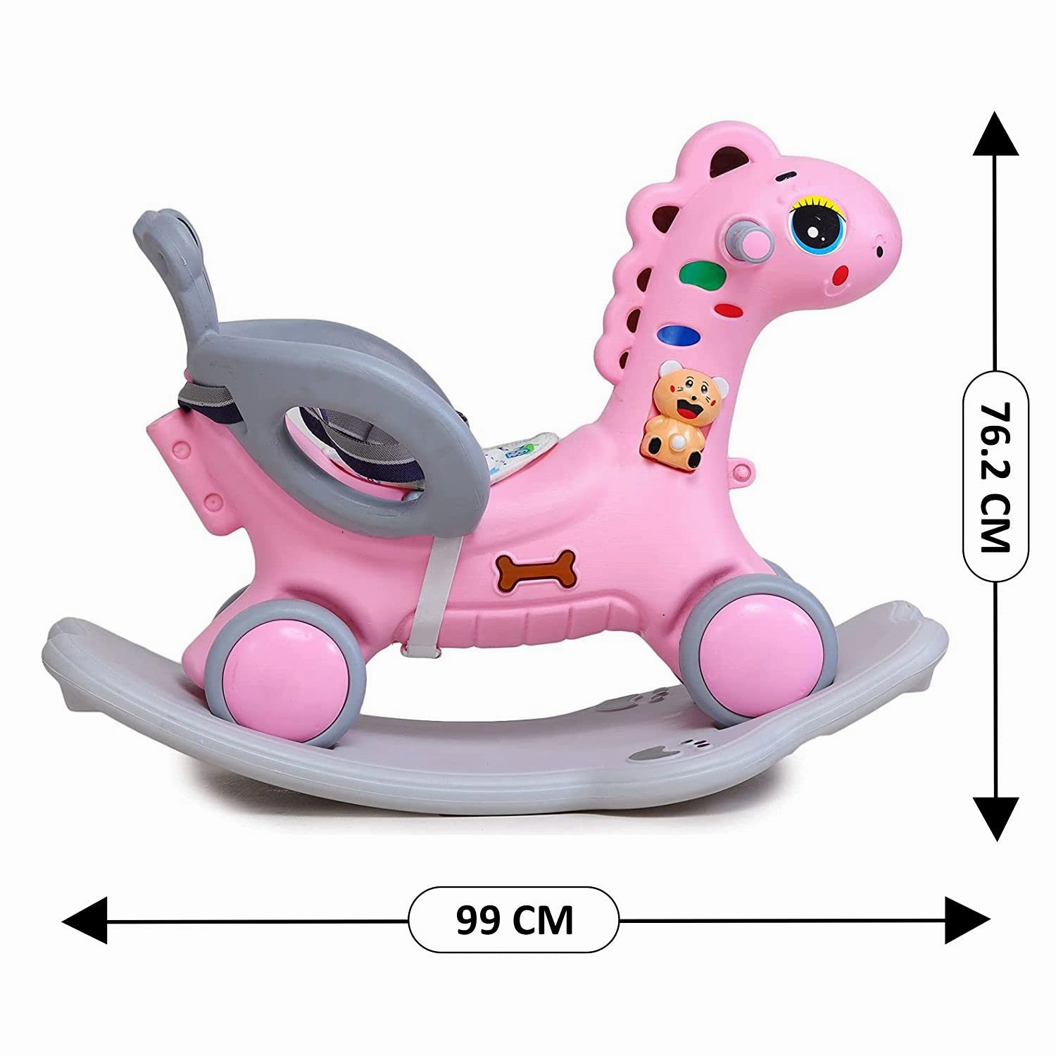 Webby Musical 2 in 1 Dinosaur Rocker Cum Rio Ride On
