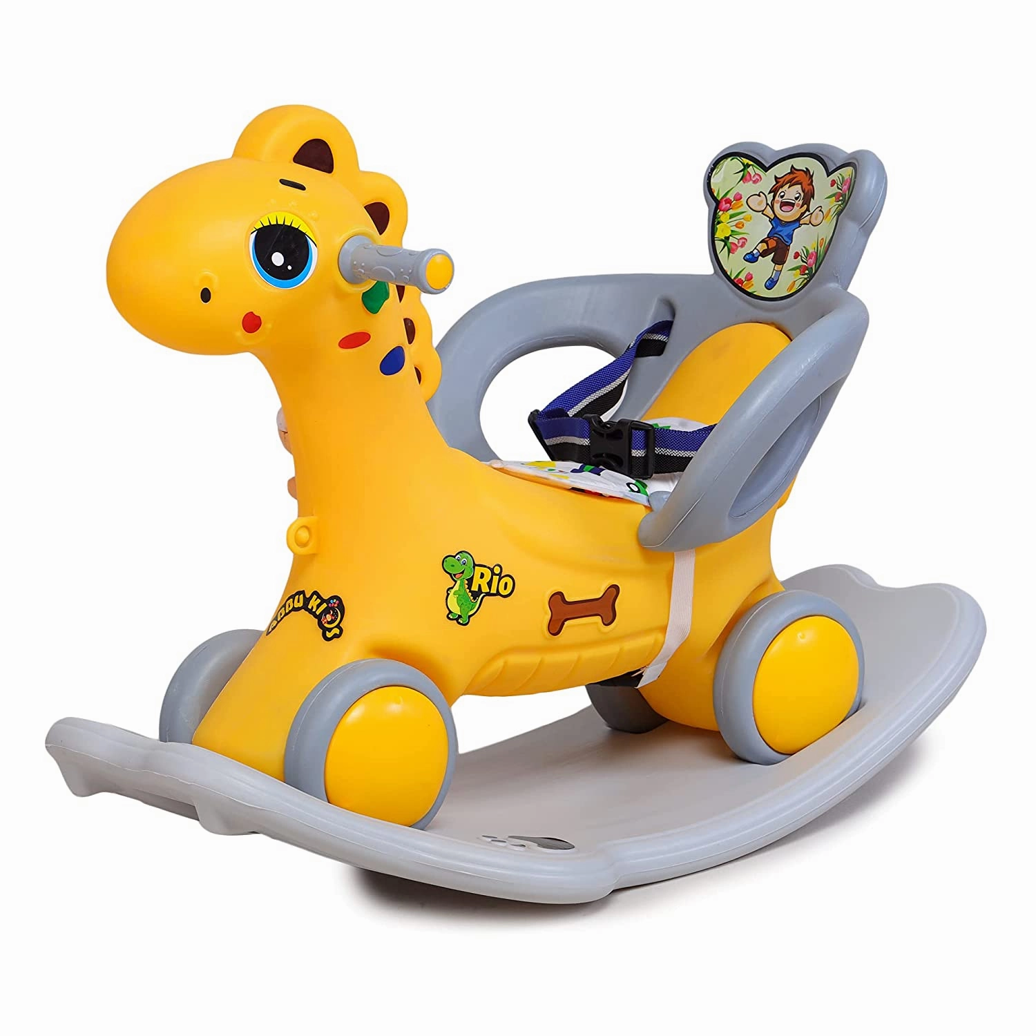 Webby Musical 2 in 1 Dinosaur Rocker Cum Rio Ride On