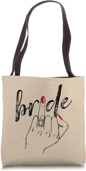 Wedding Honeymoon Bachelorette Finger Ring Cute Fiance Bride Tote Bag