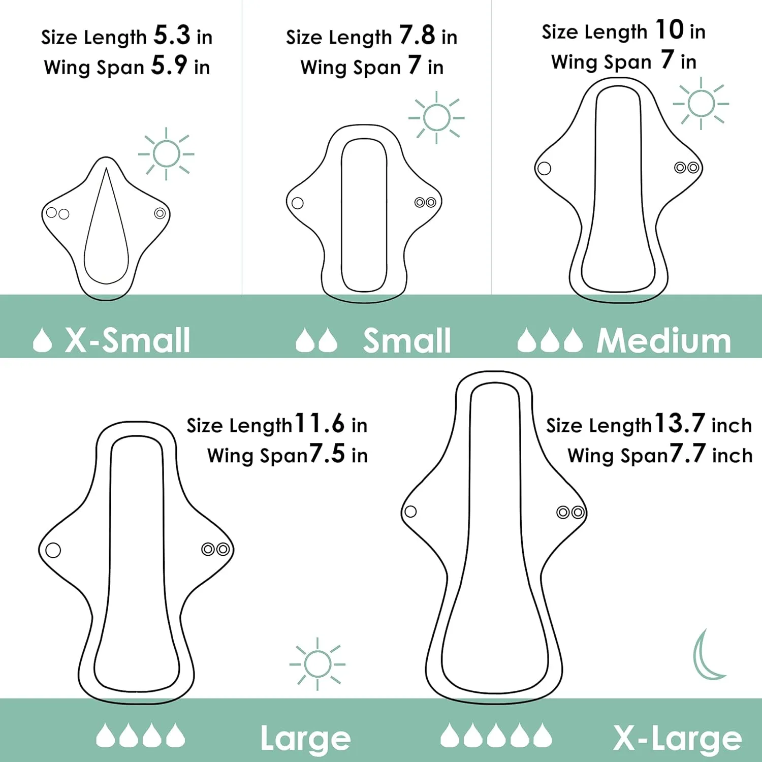 wegreeco 6 Pcs Reusable Menstrual Pads, Ultra Absorbent Cloth Pads for Heavy Flow, Sanitary for Teens, Women, Nonslip Panty Liners   Bag (Burgundy, Starter Kit Set)