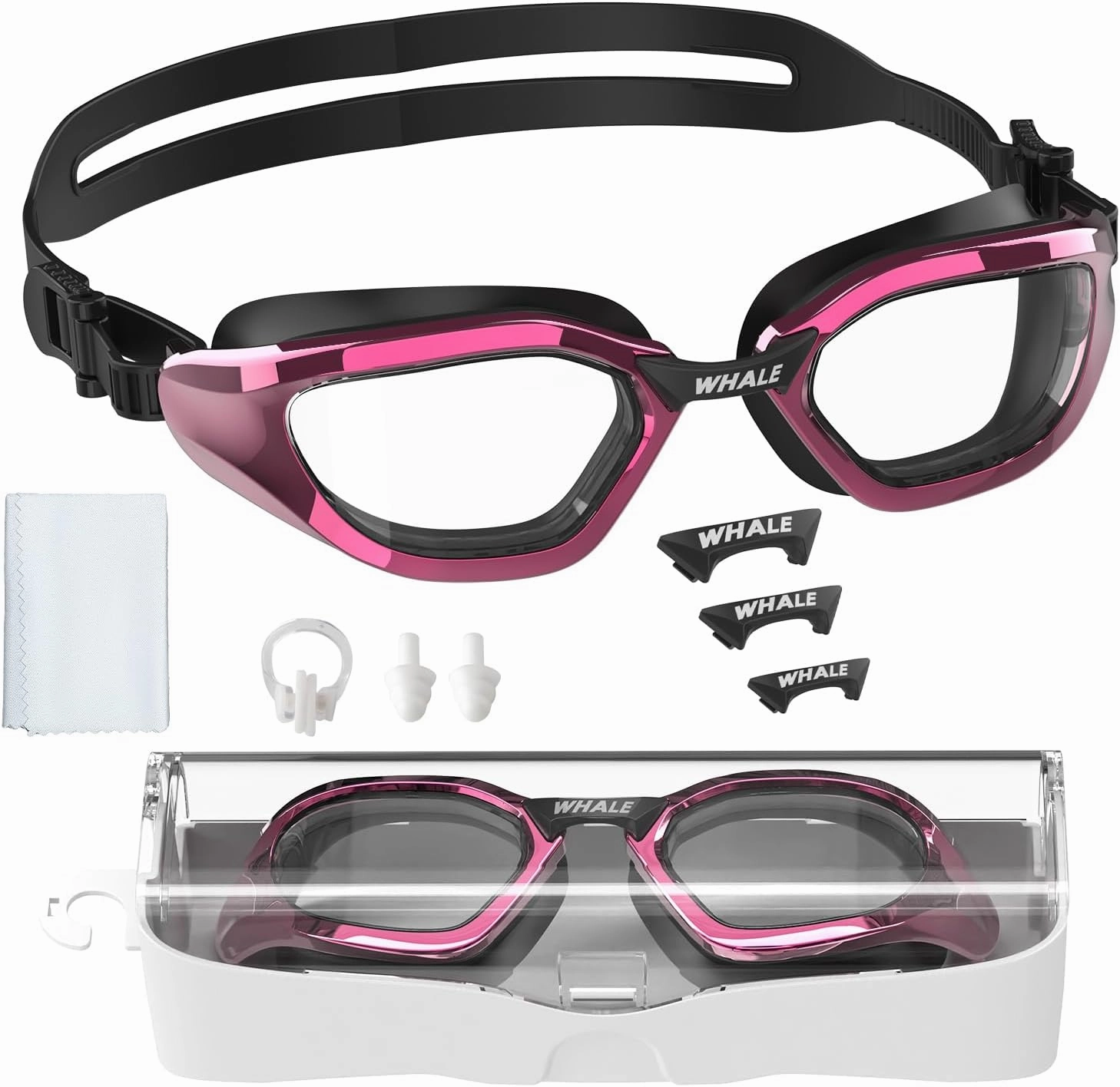 Whale Adult Swimming Goggles - 100% UV and Anti-fog - Ultra Soft Silicone Seal for Men/Ladies