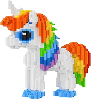 White Unicom Building Blocks，Kids Building Toys Set (3500 PCS) Gifts for Adults and Kids