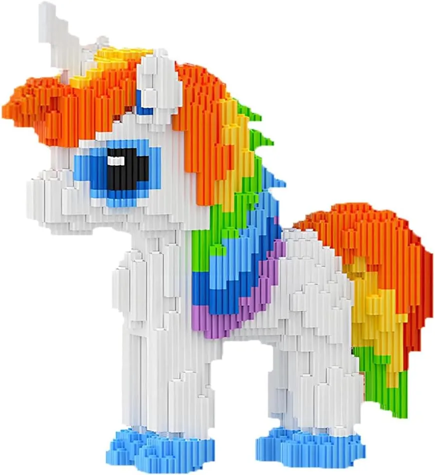 White Unicom Building Blocks，Kids Building Toys Set (3500 PCS) Gifts for Adults and Kids