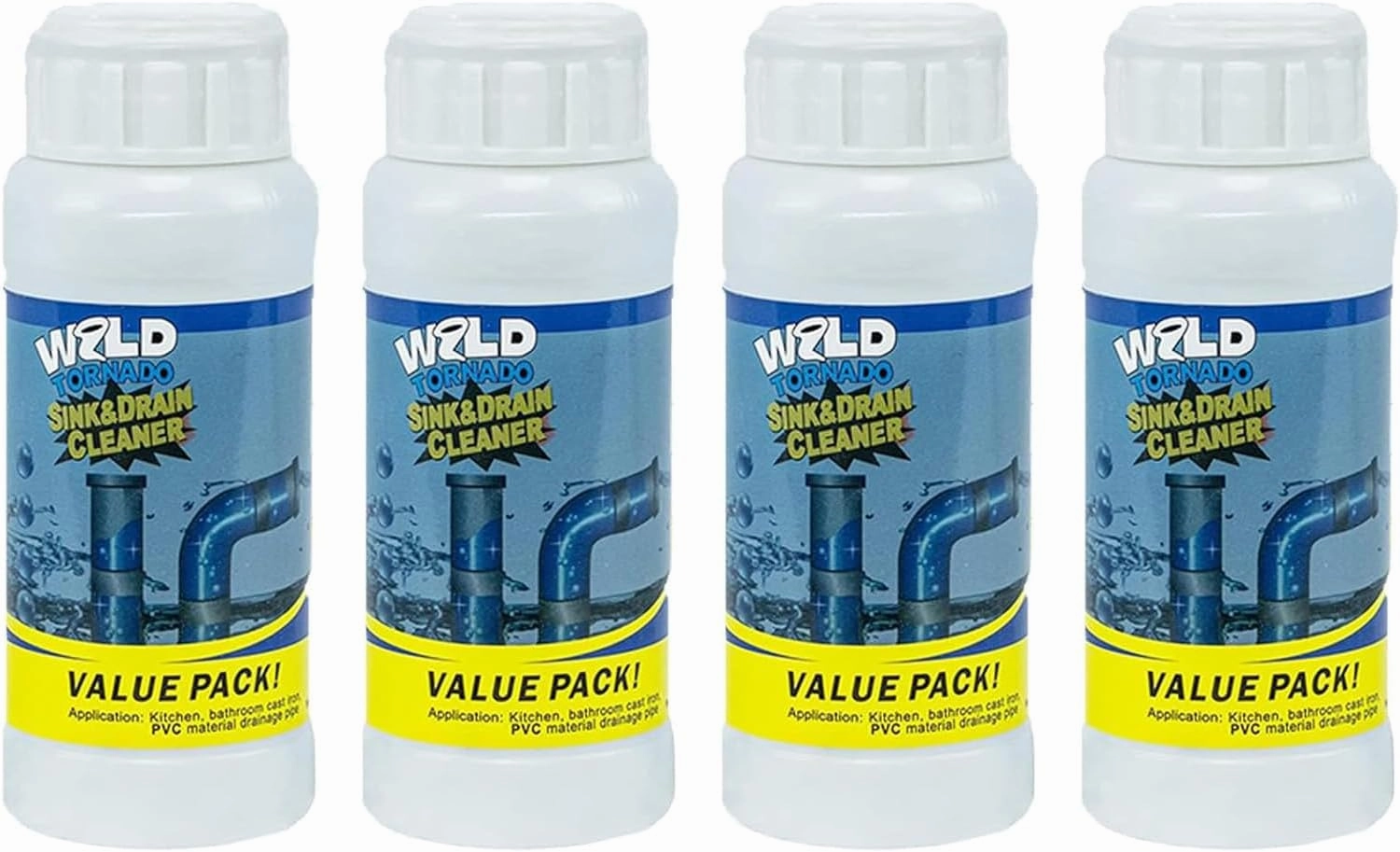 Wild Tornado Pipe Dredge, Powerful Sink and Drain Cleaner Powder, Fast Foaming Drain Cleaner for Kitchen and Pipes Cleaning Tool