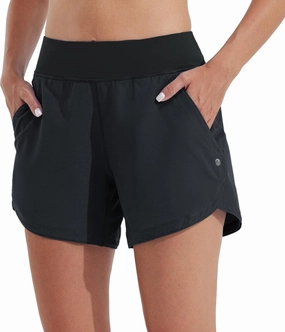 Willit Women's 5" Swim Board Shorts Quick Dry Beach Swimming Shorts UPF 50  High Waisted Liner Pockets