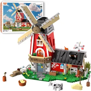 Windmill Dairy Workshop Building Set - 1000  Pieces Model Kit for Teens & Adults 15 , Creative Farmhouse Barn DIY Toy with Mini Cows, Milk Bottles, Windmill, and Detailed Interior Design