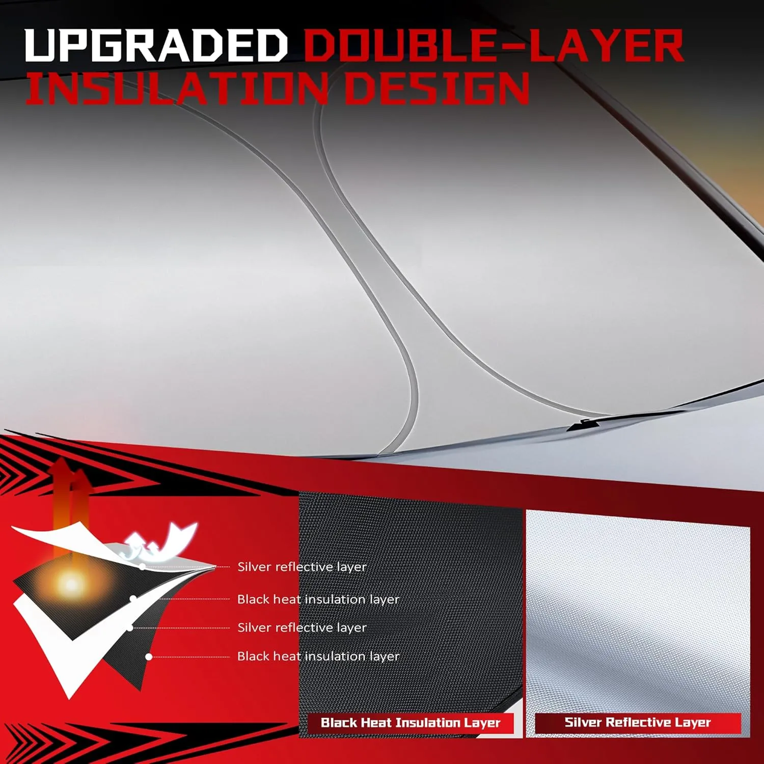 Windshield Sun Shade for Toyota RAV4 2019-2025 RAV-4 SUV Foldable Sun Sunshade for Car Front Window Blocks UV Rays and Heat Automotive Interior Protector Custom Fit Accessories
