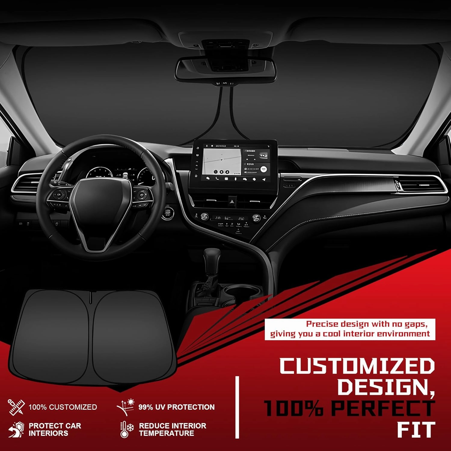 Windshield Sun Shade for 2023-2025 Le-xus RX 350 450h Foldable Sun Sunshade for Car Front Window Blocks UV Rays and Heat Automotive Interior Protector Custom Fit Accessories