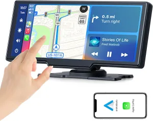 Wireless Apple Carplay Car Stereo GPS Navigation, 10 Inch Touch Car Play Screen Audio Car Radio Receiver with Android Auto, Bluetooth, Siri/Google Assistant, Multimedia Player