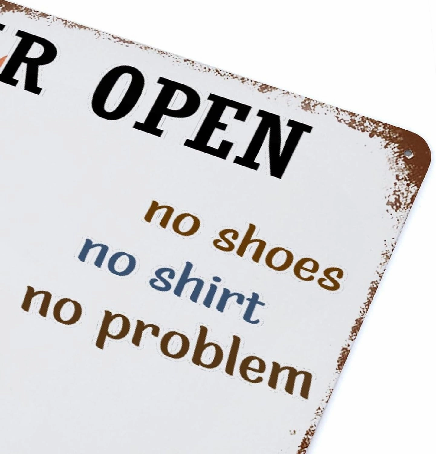 Wodevor Bar Open No Shoes No Shirt No Problem Metal Signs Parrot Flowers Beach Flamingo Rustic Wall Decorations for Terrace Men Macaw Parrot Animal Pet Tin Signs for Home 8"x12"