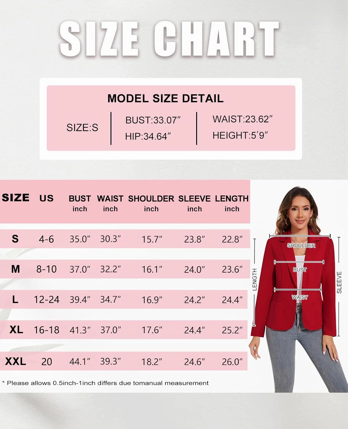 Women's Button Front Blazer Jackets Long Sleeve Lapel Business Casual Office Work Lightweight Blazers with Pocket