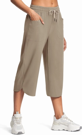 Women's Capri Pants Wide Leg Plus Size Lightweight Quick Dry Casual Summer Pants Sweatpants Hiking Walking