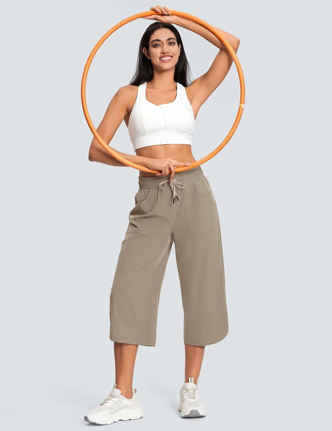 Women's Capri Pants Wide Leg Plus Size Lightweight Quick Dry Casual Summer Pants Sweatpants Hiking Walking