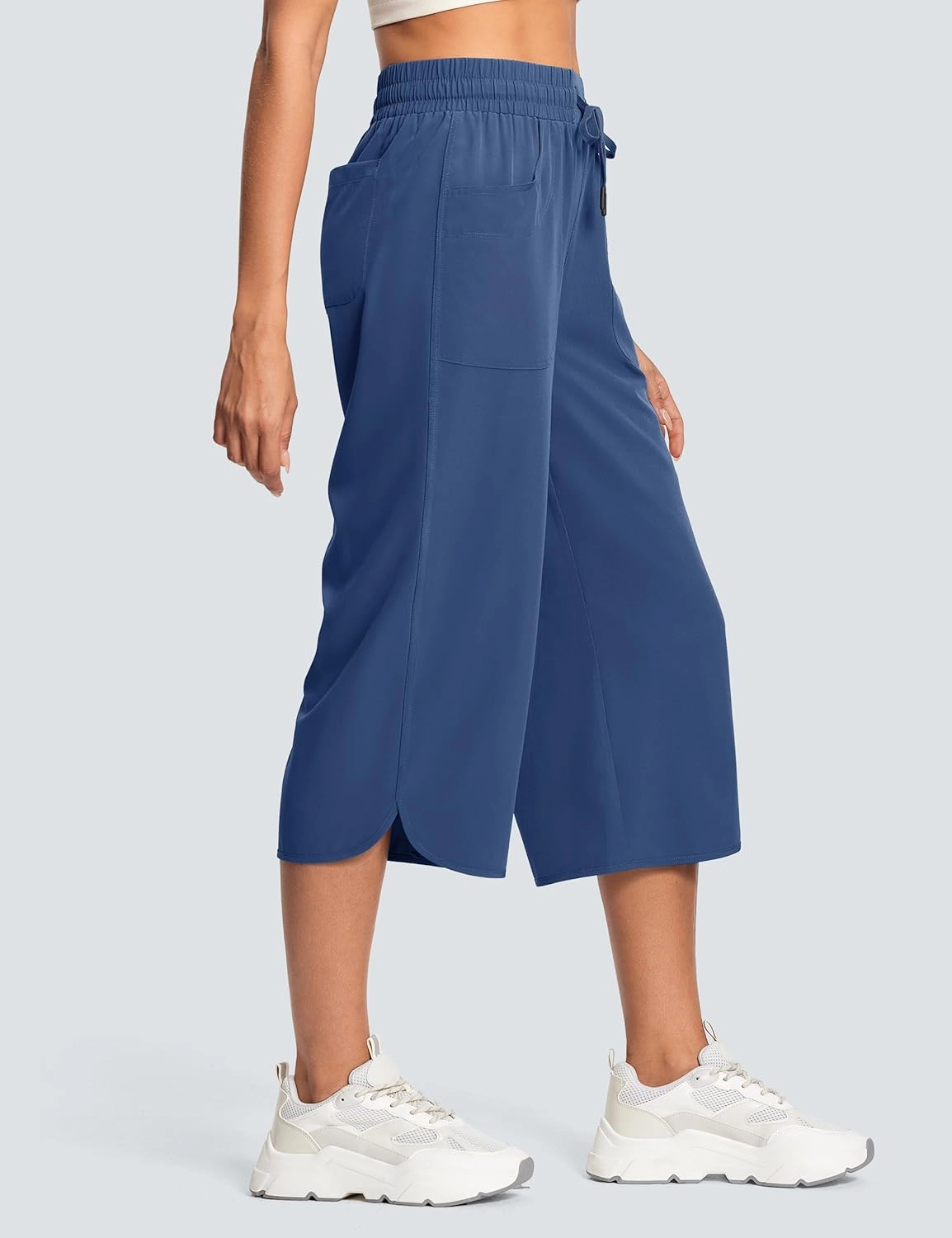 Women's Capri Pants Wide Leg Plus Size Lightweight Quick Dry Casual Summer Pants Sweatpants Hiking Walking